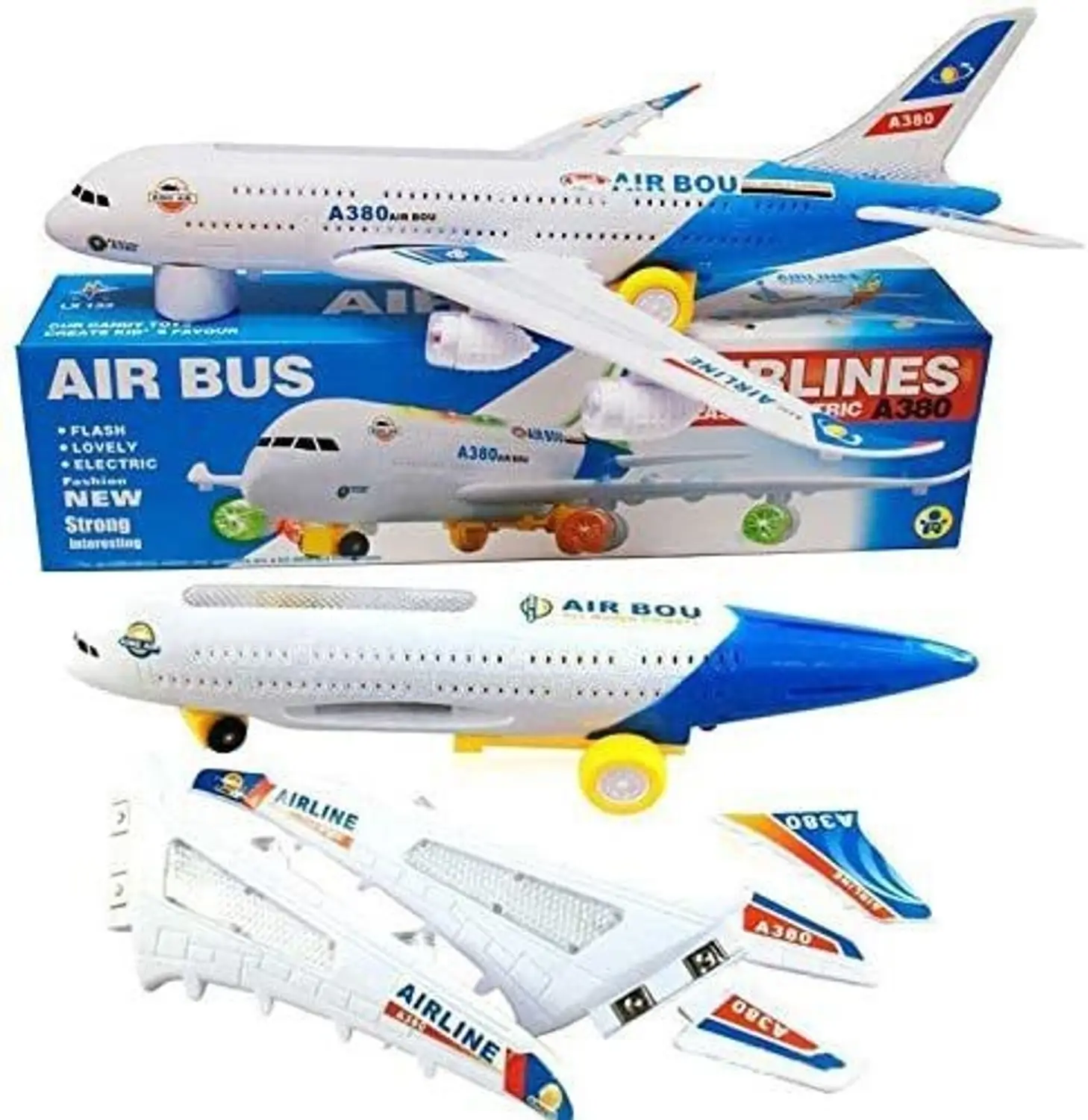 Musical Electric Plane Airbus Toys For Kids and Boys - Battery Operated With Light and Music - Image 6